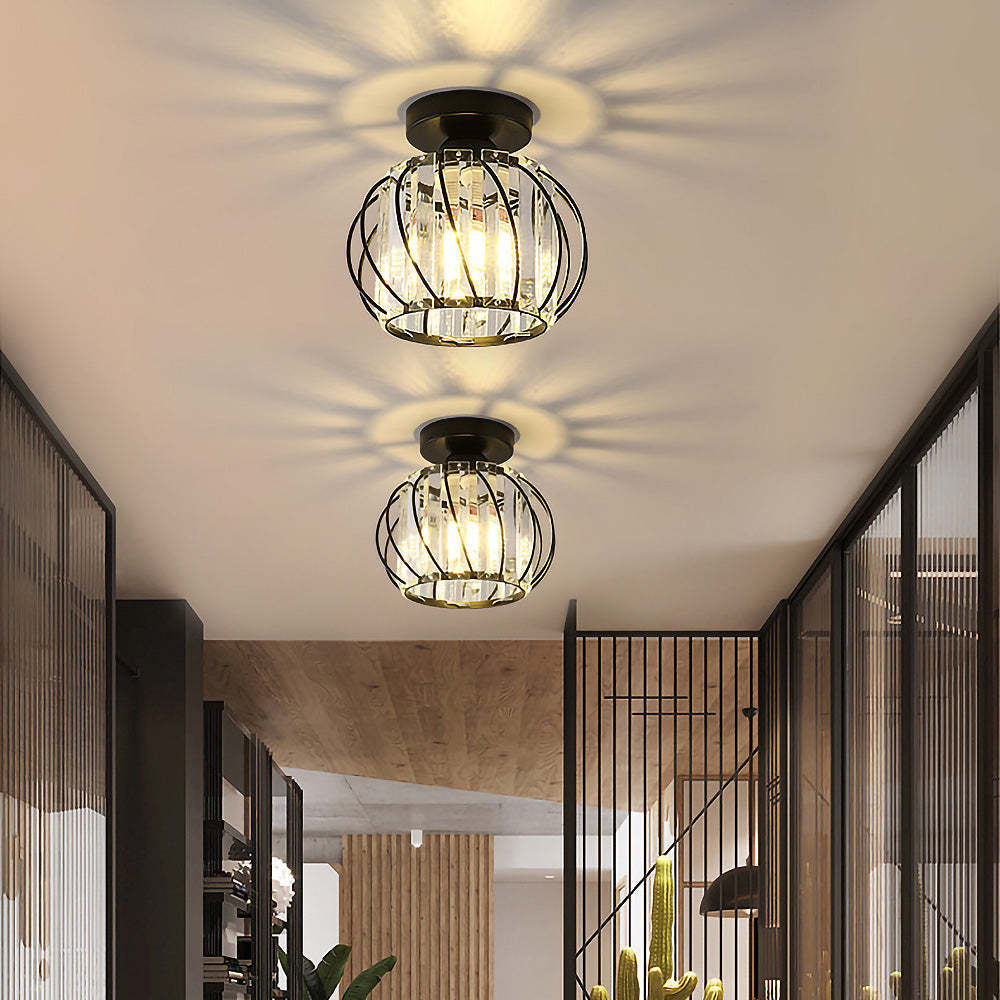 Modern Glass Black Luxury Hallway Ceiling Light