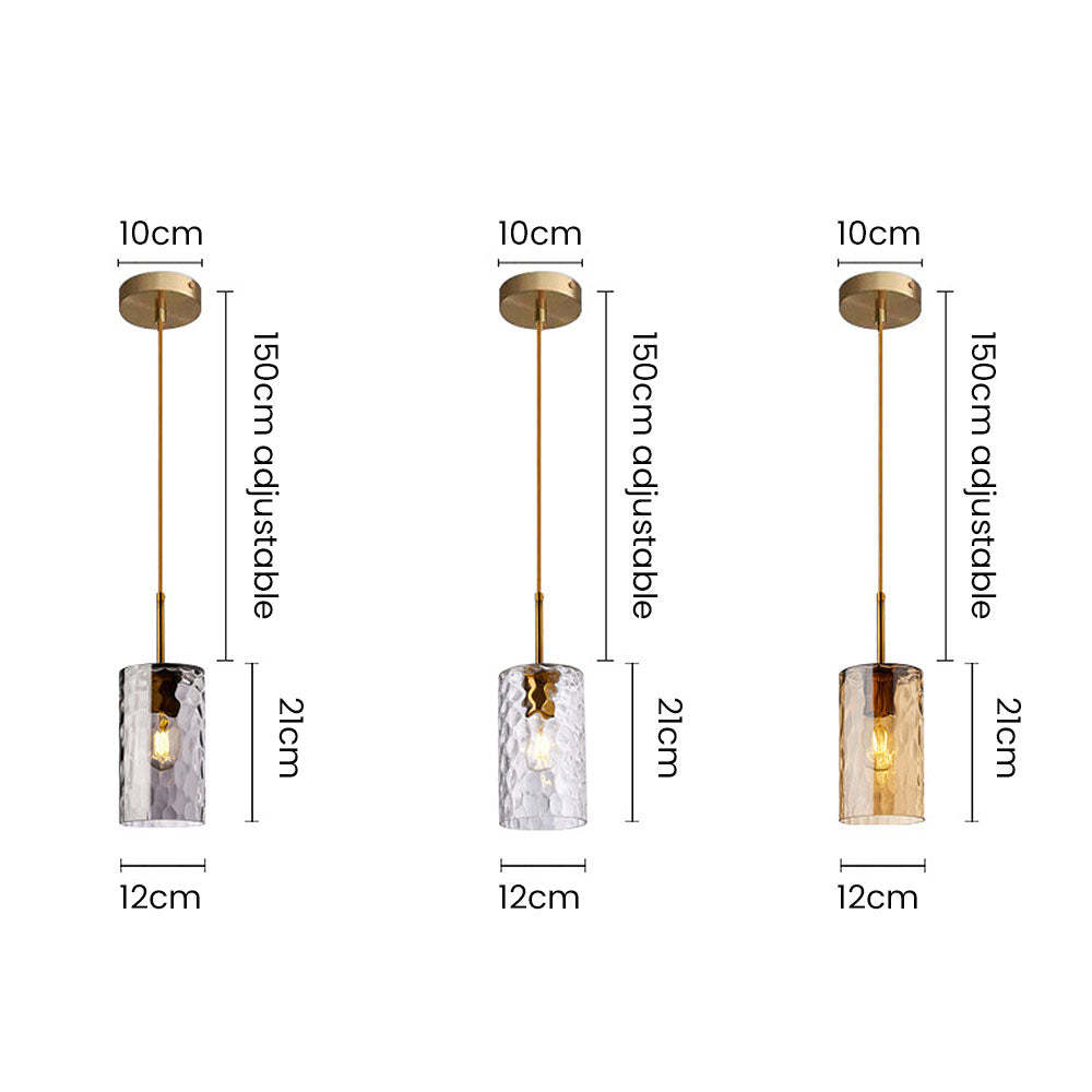 Modern Glass Clear Amber Pendant Light For Kitchen Island