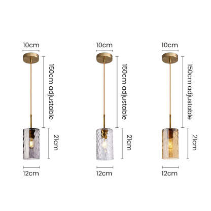 Modern Glass Clear Amber Pendant Light For Kitchen Island