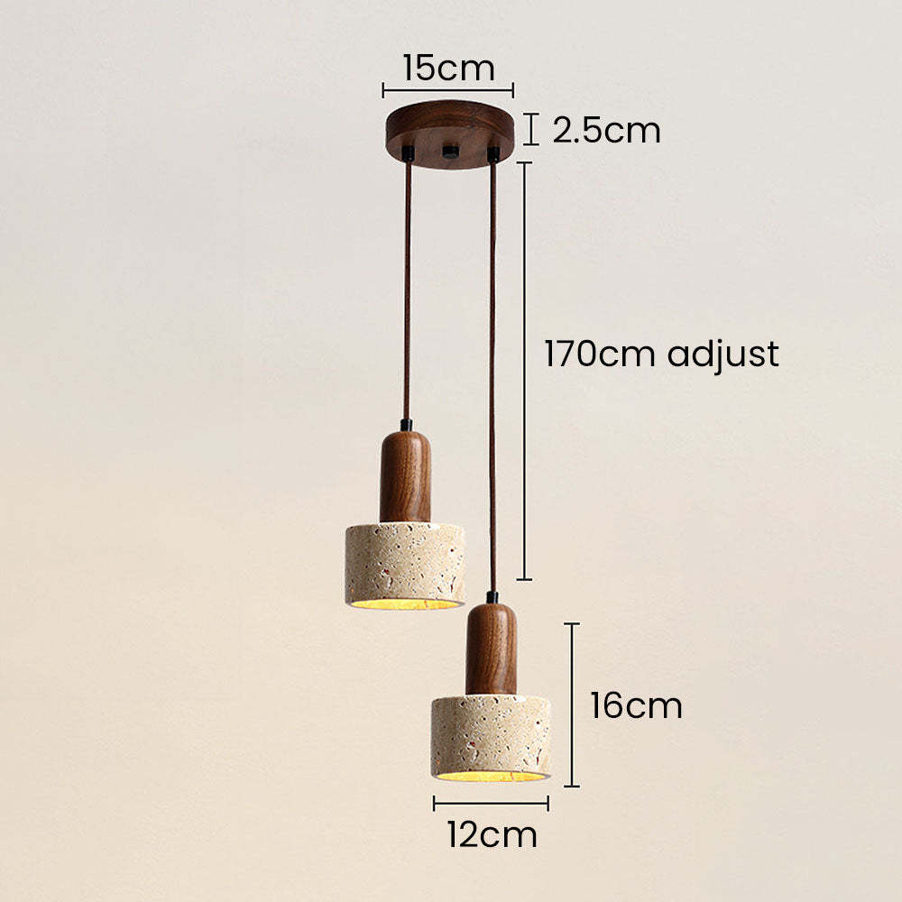 Retro Rustic Natural Stone Pendant Light For Dining Room