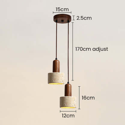 Retro Rustic Natural Stone Pendant Light For Dining Room