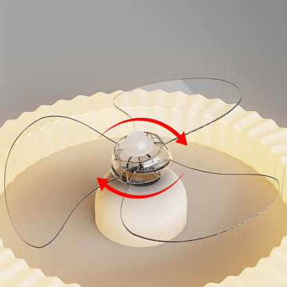 White Round Design Ceiling Fan With LED Lighting