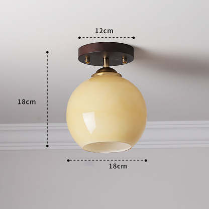 Vintage Orange Round Ceiling Bedroom Lighting