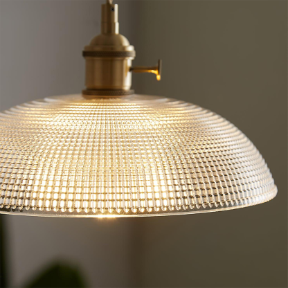 Vintage INS Glass Ribbed Pendant Light