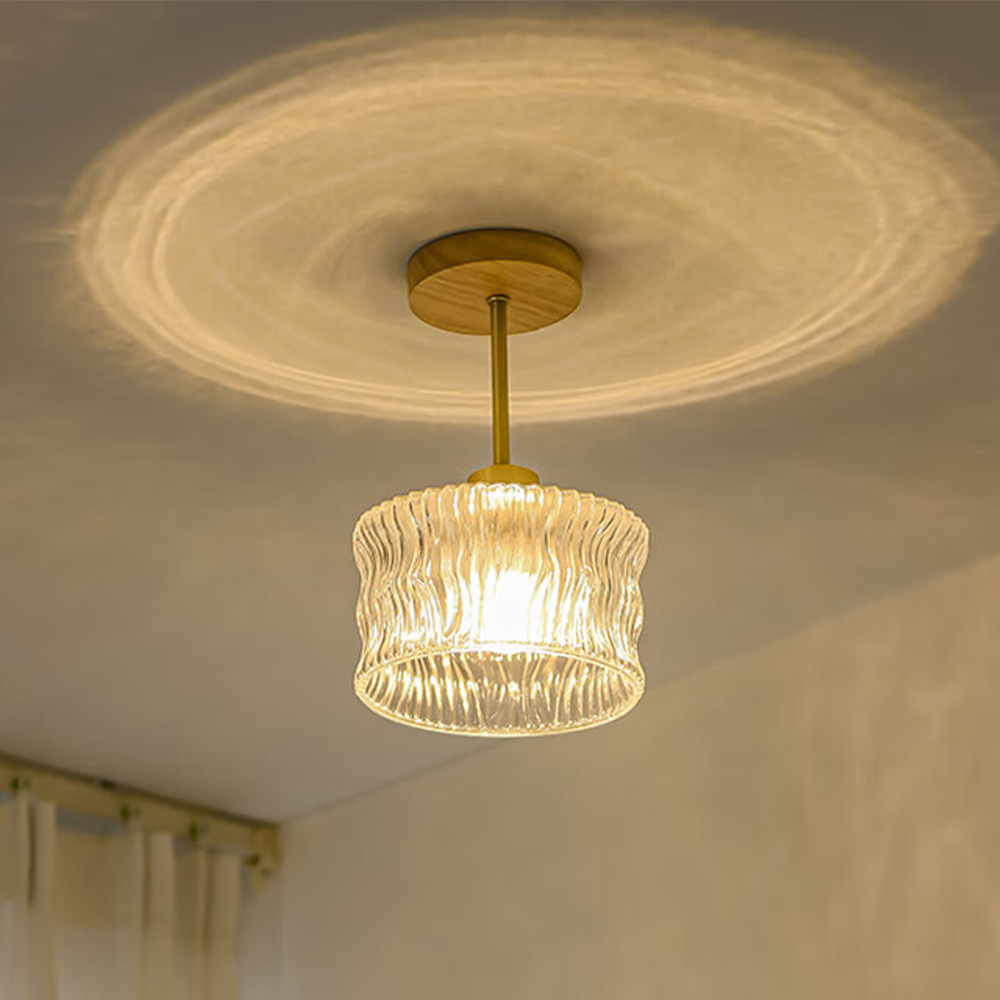 Art Deco Glass Semi Flush Hallway Entry Ceiling Lighting