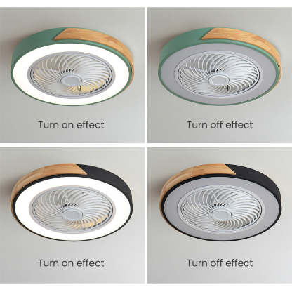 Modern Simple Round Iron Ceiling Fans With LED Lights