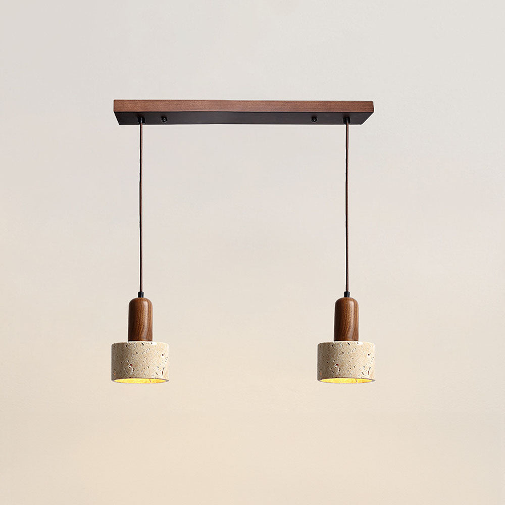 Retro Rustic Natural Stone Pendant Light For Dining Room