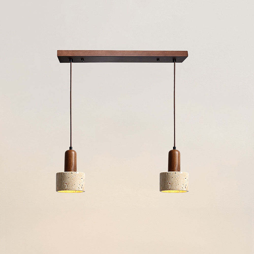 Retro Rustic Natural Stone Pendant Light For Dining Room