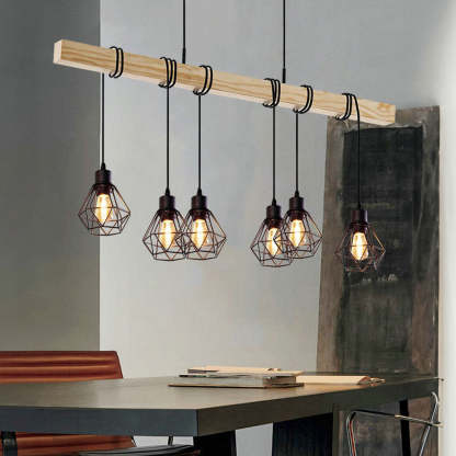 Contemporary Black Iron Ceiling Lights For Kitchen Island