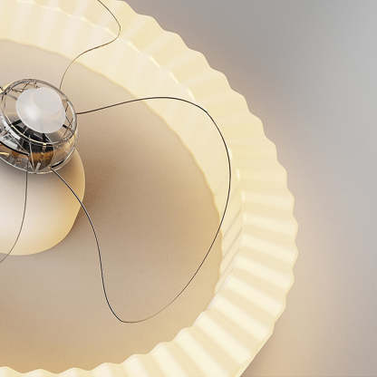 White Round Design Ceiling Fan With LED Lighting