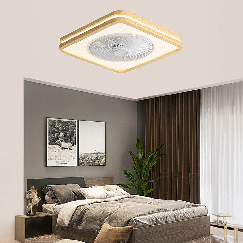 Modern Minimalism Wood Ceiling Fans With LED Lights