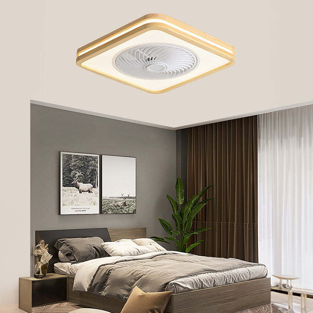 Modern Minimalism Wood Ceiling Fans With LED Lights