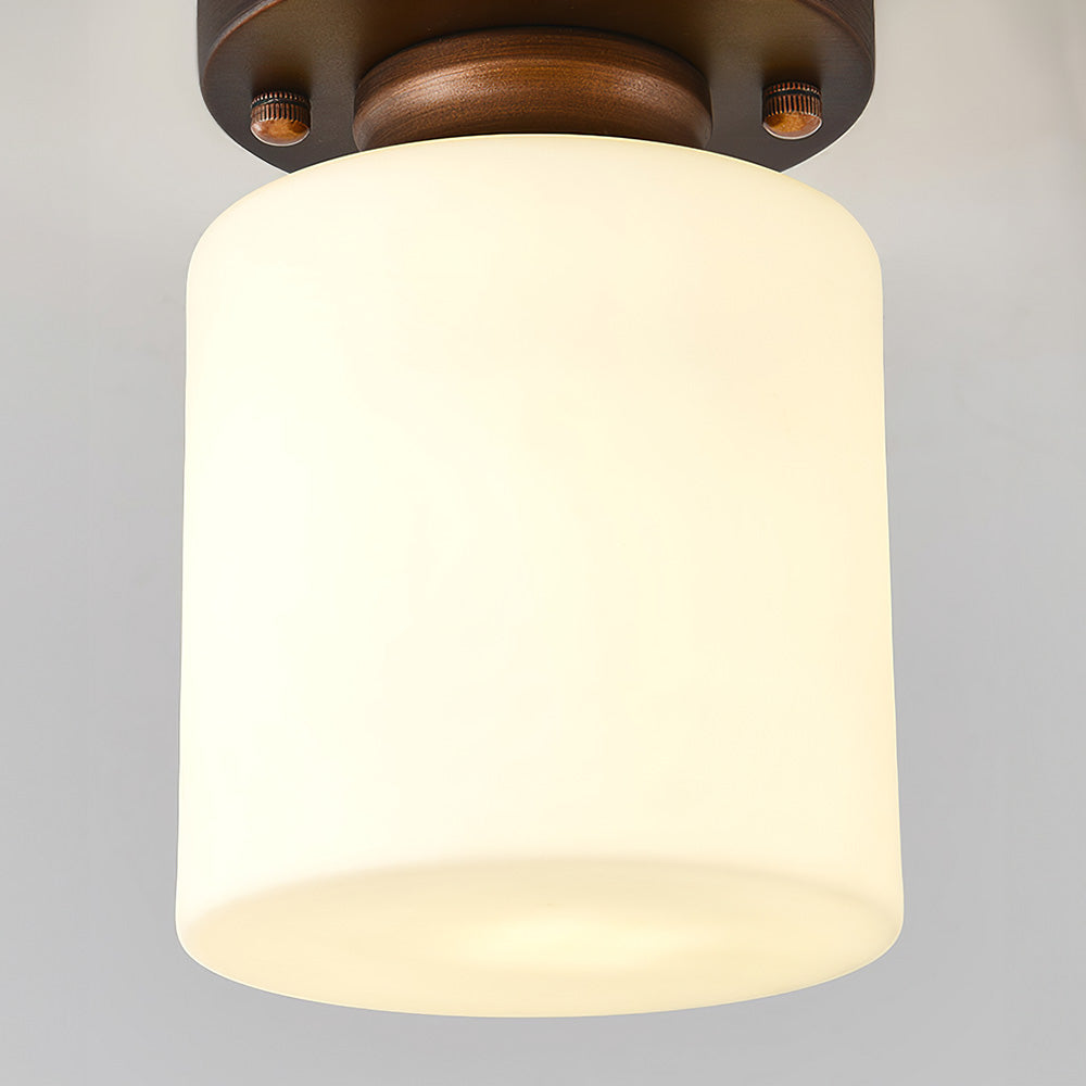Simple Square White Semi-Flush Hallway Ceiling Light