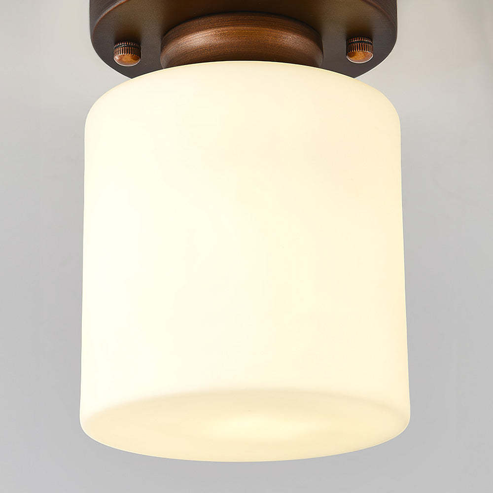 Simple Square White Semi-Flush Hallway Ceiling Light