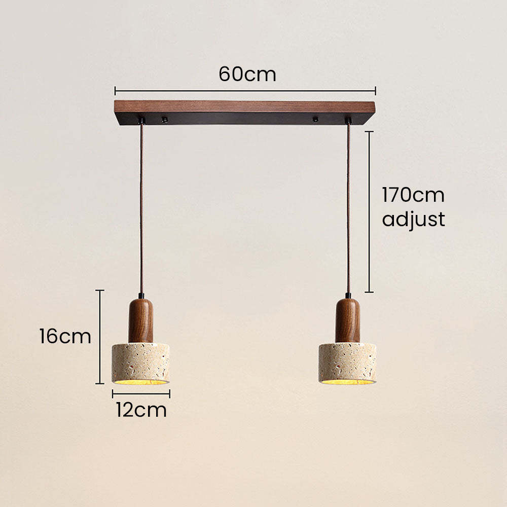 Retro Rustic Natural Stone Pendant Light For Dining Room