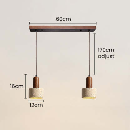 Retro Rustic Natural Stone Pendant Light For Dining Room