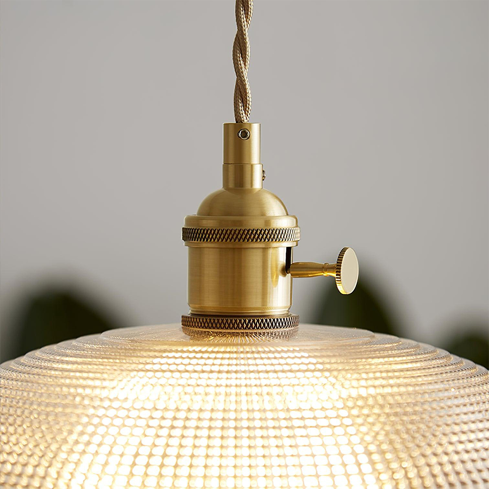 Vintage INS Glass Ribbed Pendant Light