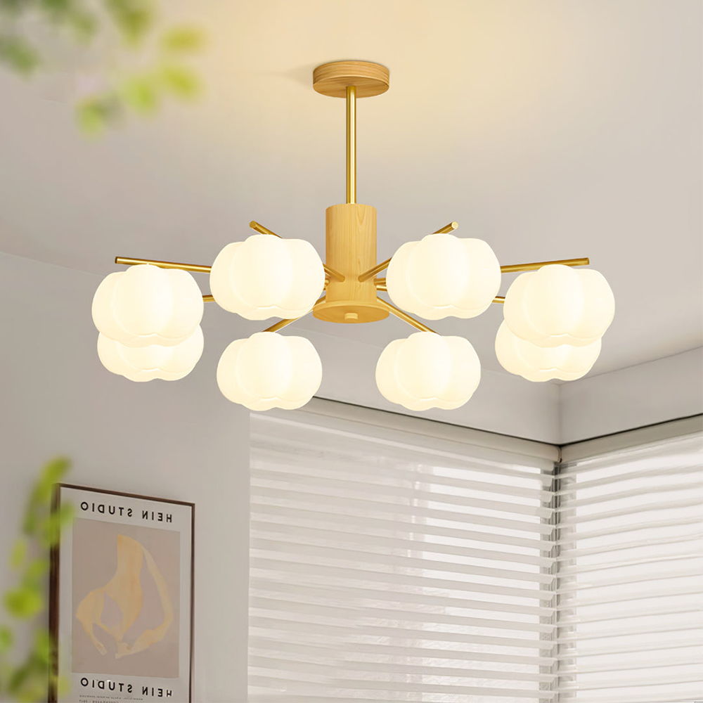 Creative Wooden Cotton Balls Living Room Chandelier -Homdiy