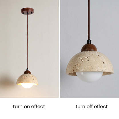 Retro Rustic Natural Stone Pendant Light For Dining Room