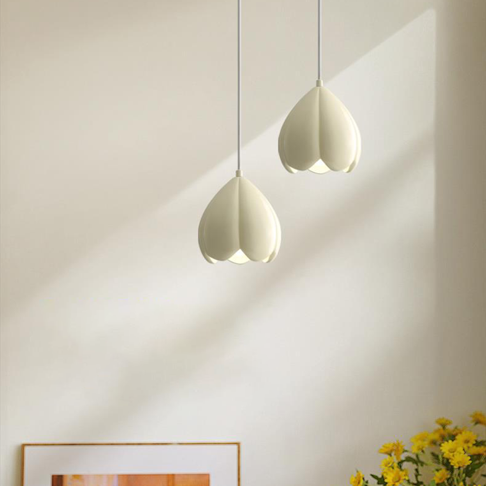 French Creamy Flower Bud Pendant Light -Homdiy