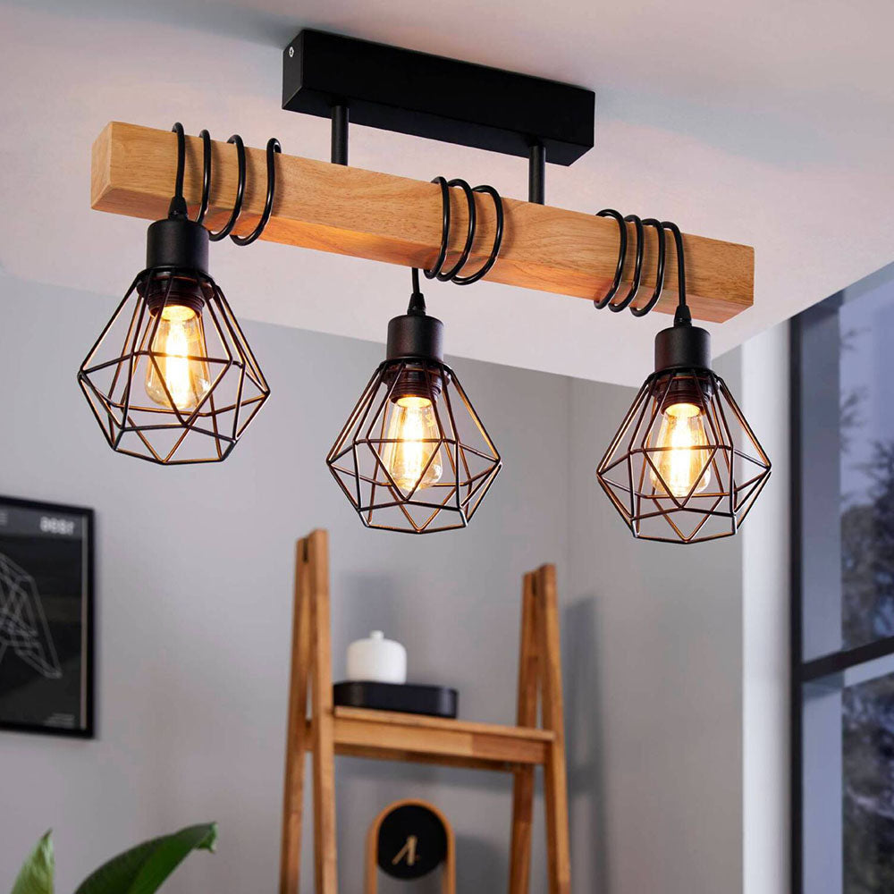 Contemporary Black Iron Ceiling Lights For Kitchen Island