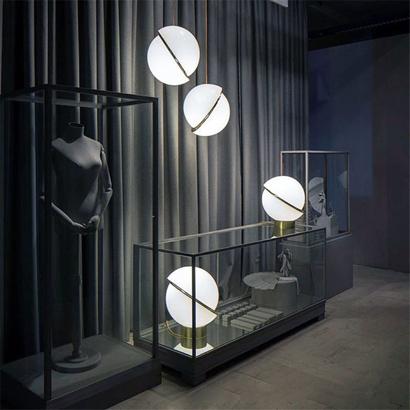Modern White Misplaced Ball Pendant Light