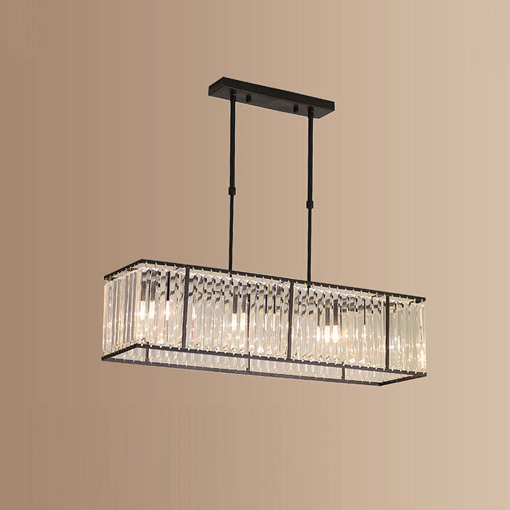 Nordic Square Crystal Island Lamps For Kitchen