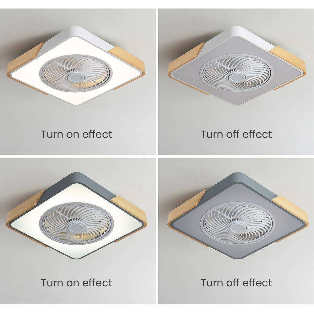 Modern Simple Round Iron Ceiling Fans With LED Lights