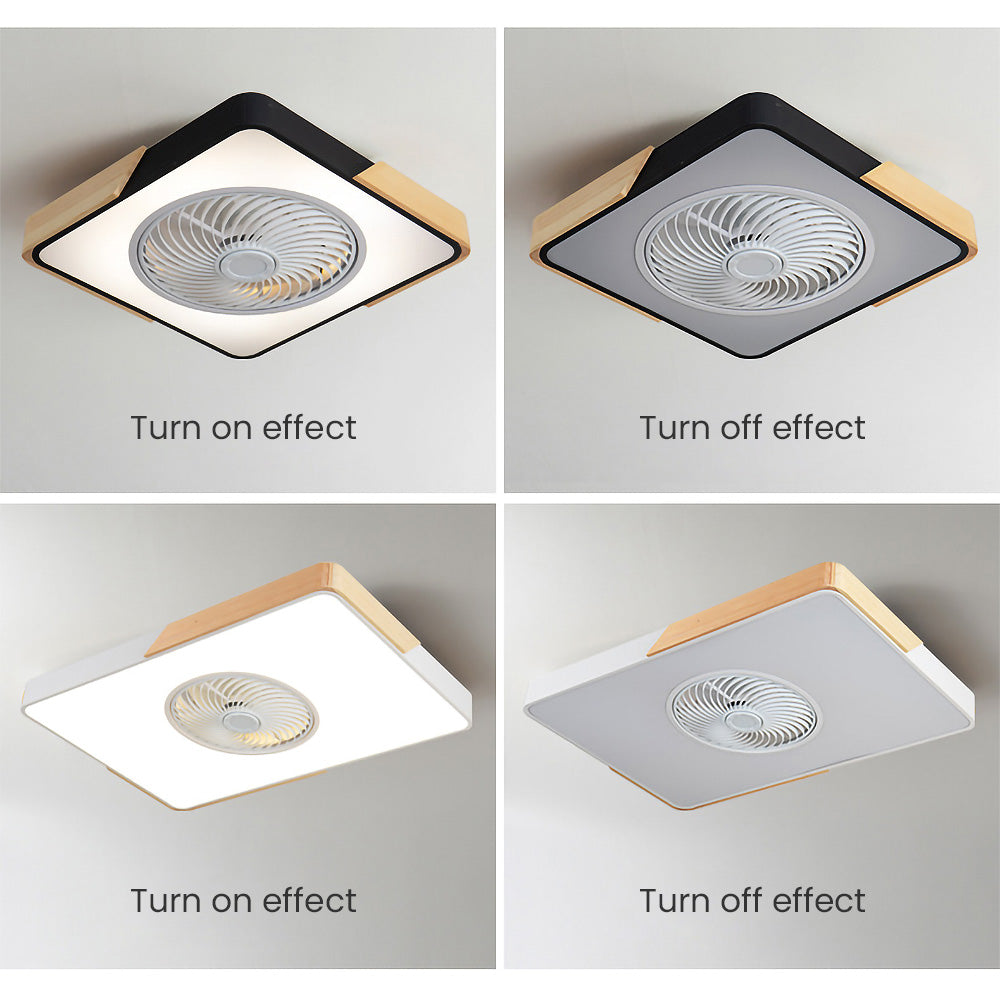 Modern Simple Round Iron Ceiling Fans With LED Lights