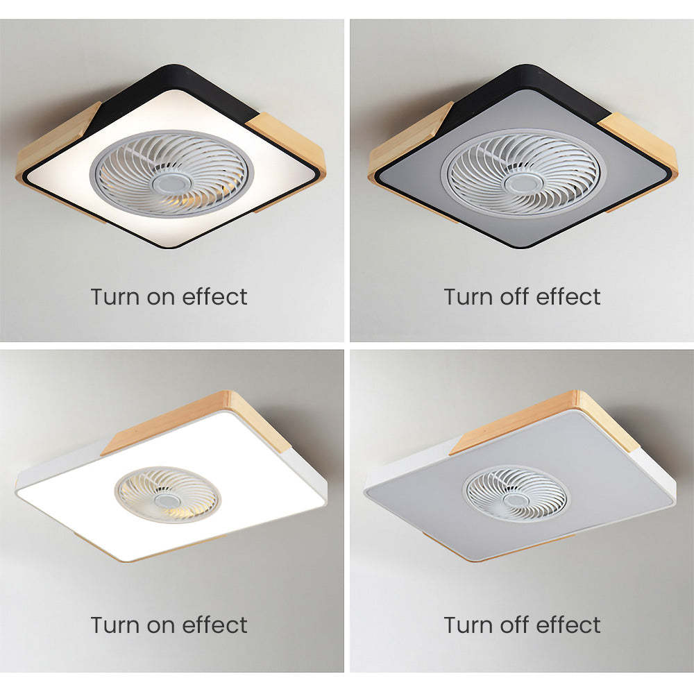 Modern Simple Round Iron Ceiling Fans With LED Lights