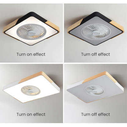 Modern Simple Round Iron Ceiling Fans With LED Lights