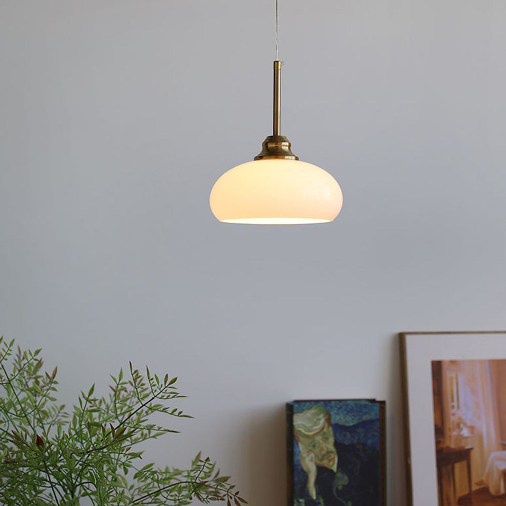 Contemporary Round White Bedside Pendant Lights