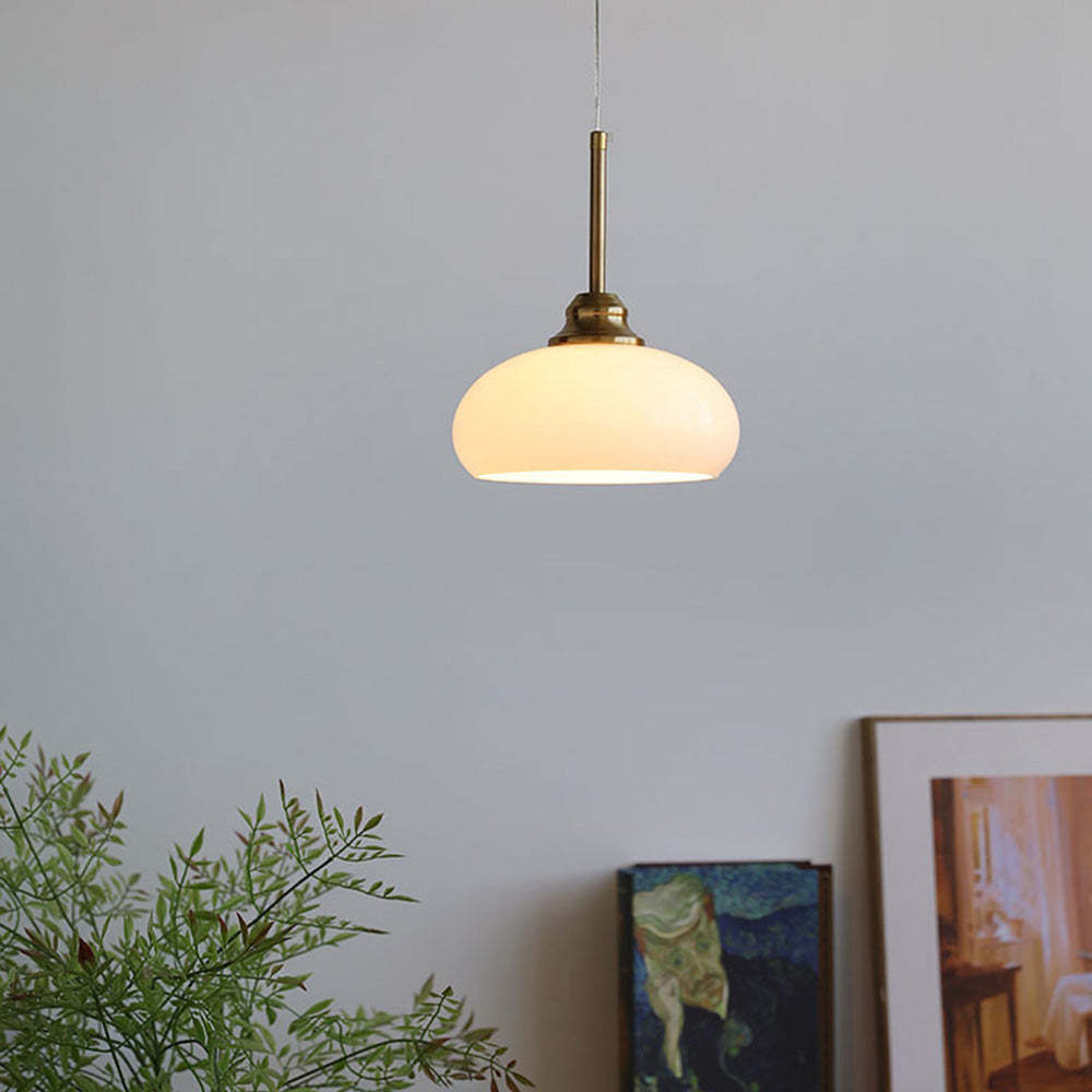 Contemporary Round White Bedside Pendant Lights