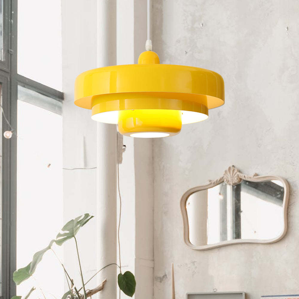 Medieval Danish Retro Yellow Bauhaus Ceiling Pendant Light