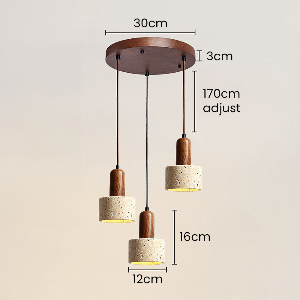 Retro Rustic Natural Stone Pendant Light For Dining Room