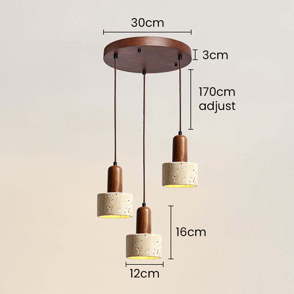 Retro Rustic Natural Stone Pendant Light For Dining Room