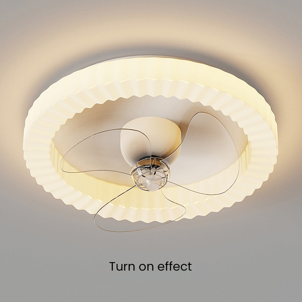 White Round Design Ceiling Fan With LED Lighting