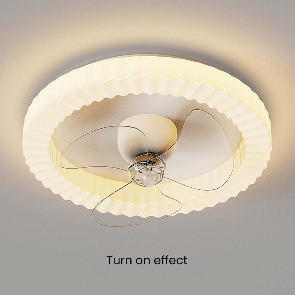 White Round Design Ceiling Fan With LED Lighting