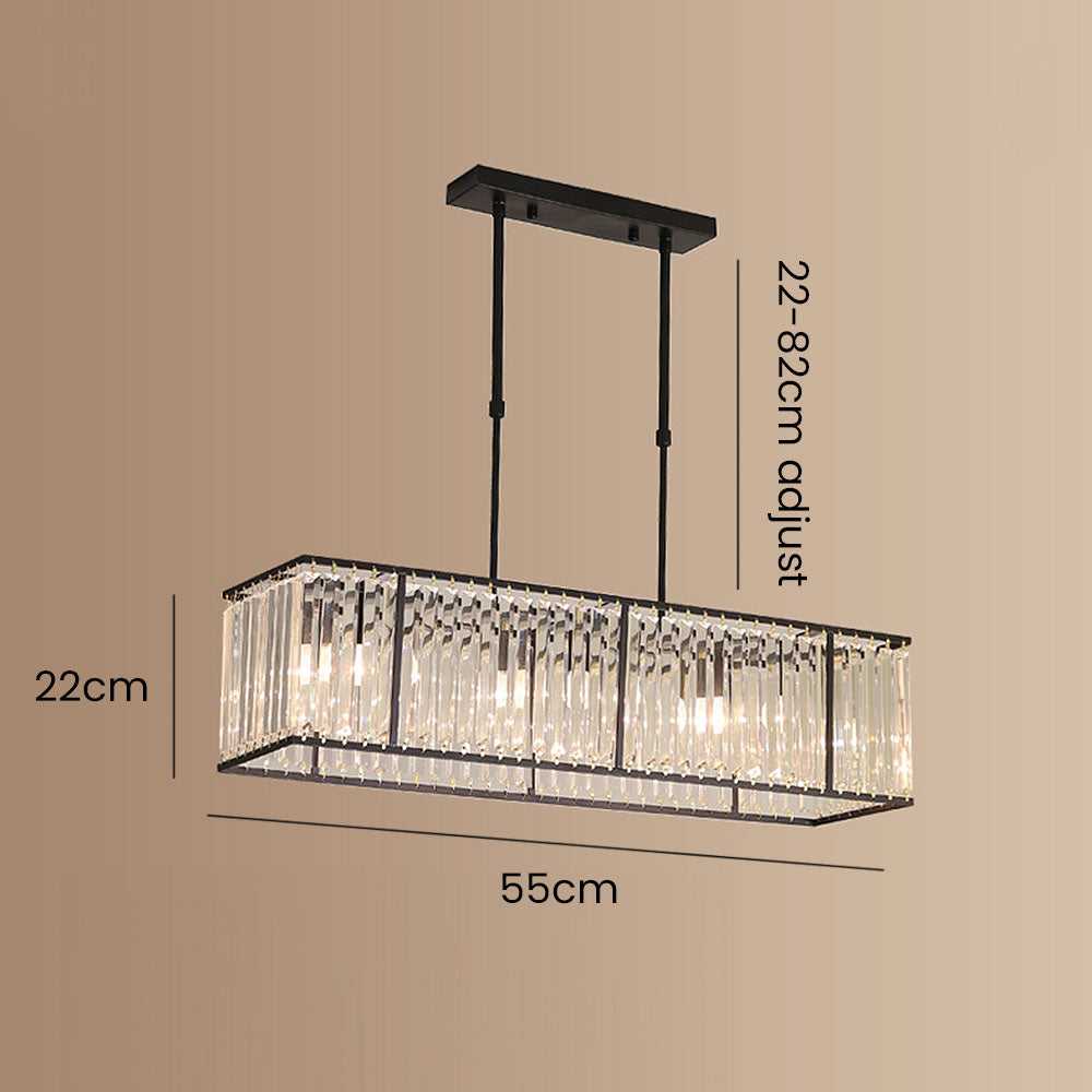 Nordic Square Crystal Island Lamps For Kitchen