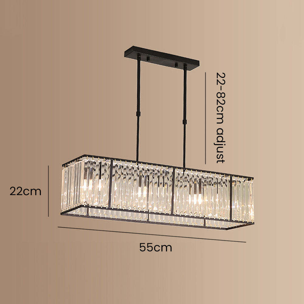 Nordic Square Crystal Island Lamps For Kitchen