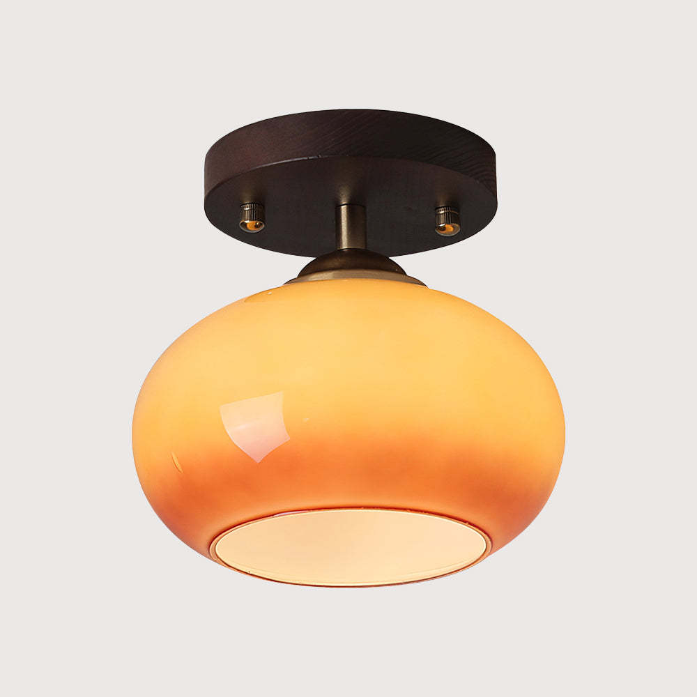 Vintage Orange Round Ceiling Bedroom Lighting