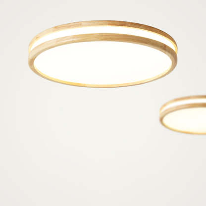 Rustic Wood Round Bedroom LED Ceiling Light