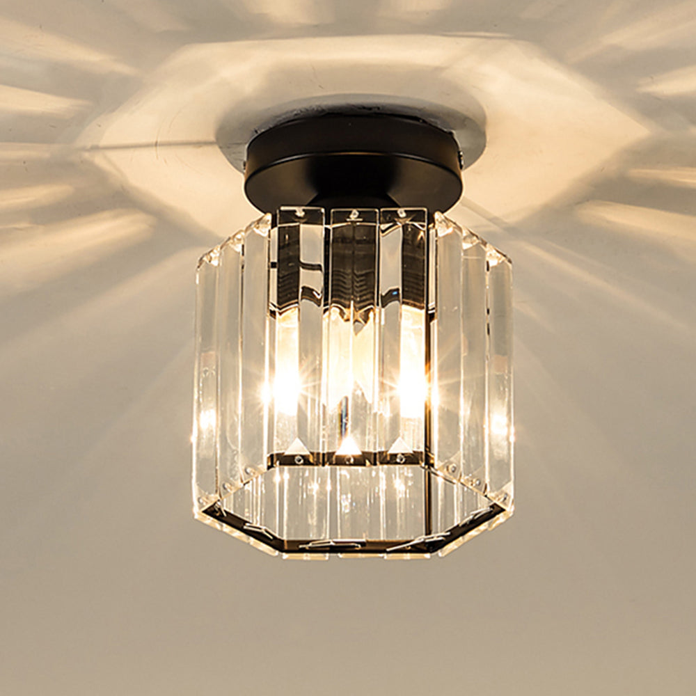 Luxurious Crystal Semi Flush Ceiling Light For Hallway