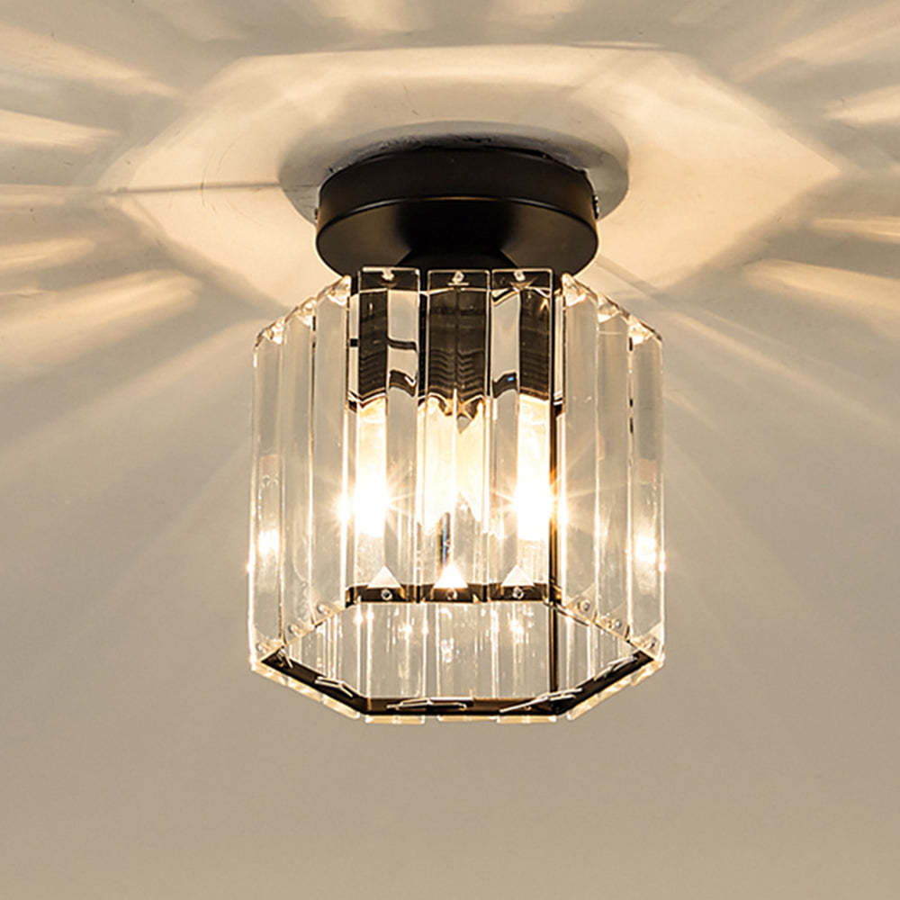 Luxurious Crystal Semi Flush Ceiling Light For Hallway