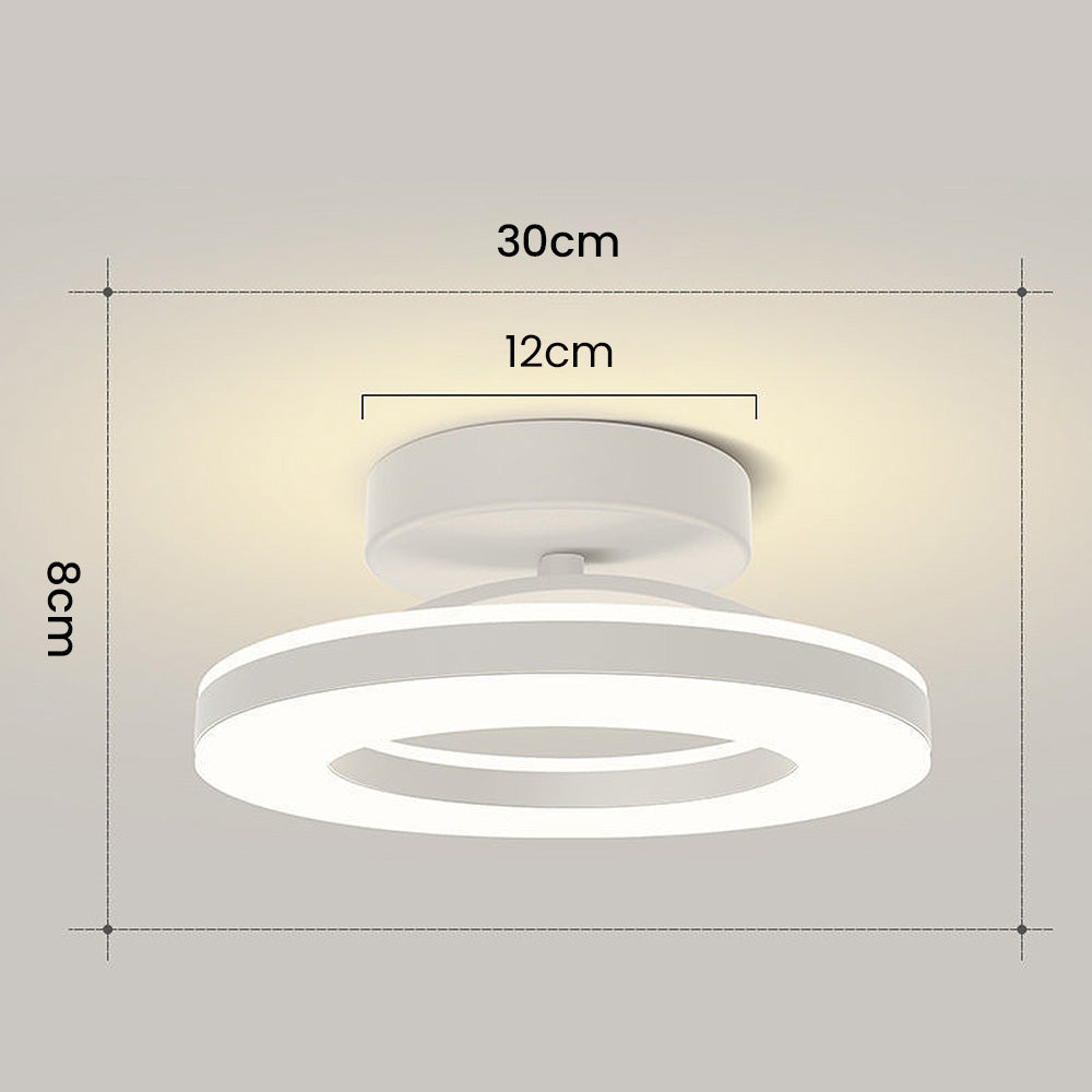 Gold Iron Hallway LED Semi-Flush Ceiling Light