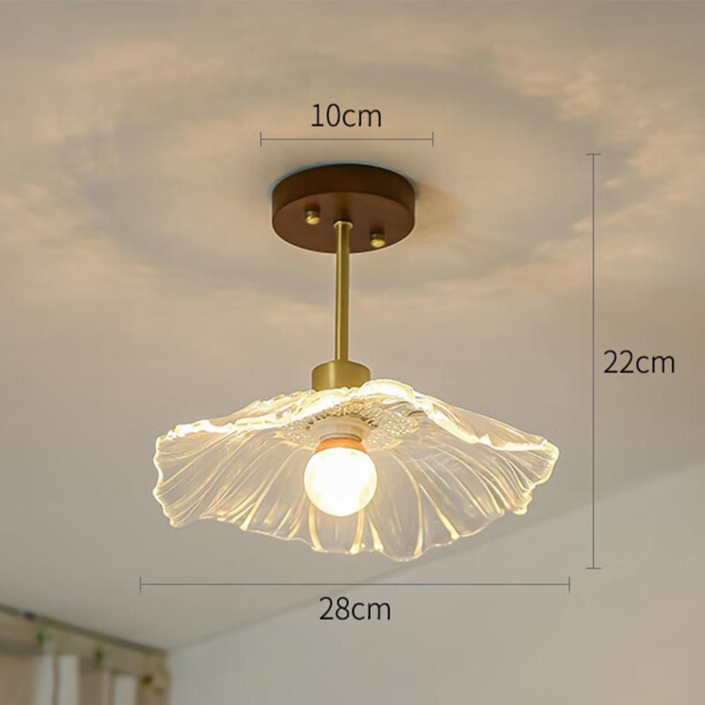 Art Deco Glass Semi Flush Hallway Entry Ceiling Lighting