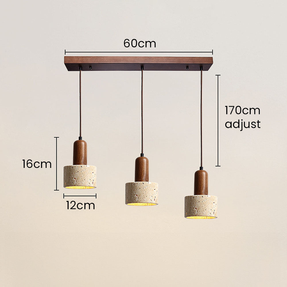 Retro Rustic Natural Stone Pendant Light For Dining Room