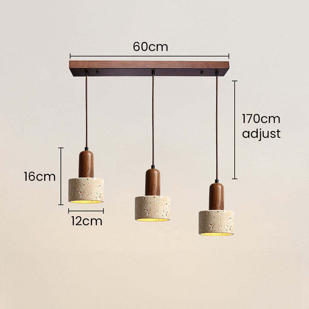 Retro Rustic Natural Stone Pendant Light For Dining Room