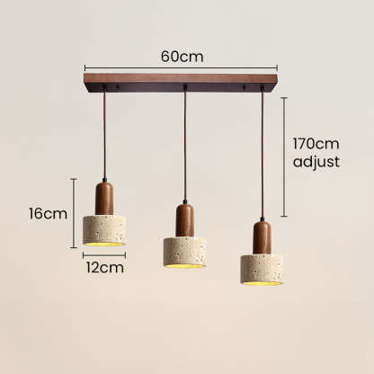 Retro Rustic Natural Stone Pendant Light For Dining Room