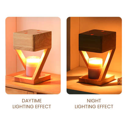 Contemporary Cute Wood Bedroom Candle Warmer Lamp